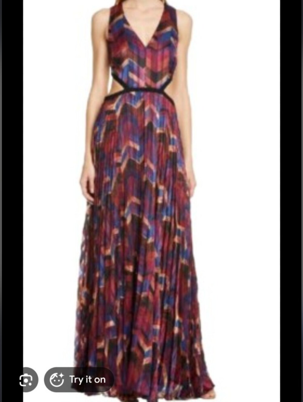 Ba&Sh Multicolor Geometric Maxi Dress with Cutout - Picture 5 of 9